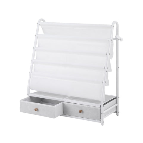 Darrahopens Baby & Kids > Kid's Furniture > Kid's Bookcases & Shelves Keezi Kids Bookshelf Metal Storage Rack Toy Organiser Display Shelf Drawer White