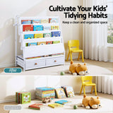 Darrahopens Baby & Kids > Kid's Furniture > Kid's Bookcases & Shelves Keezi Kids Bookshelf Metal Storage Rack Toy Organiser Display Shelf Drawer White