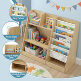 Darrahopens Baby & Kids > Kid's Furniture > Kid's Bookcases & Shelves Keezi Kids Bookshelf Wood Bookcase Children Storage Rack Display Shelves Holder