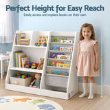 Darrahopens Baby & Kids > Kid's Furniture > Kid's Bookcases & Shelves Keezi Kids Bookshelf Wood Bookcase Toddler Toys Storage Rack Display Shelves