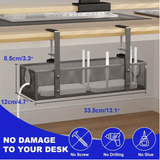 Darrahopens Baby & Kids > Kid's Furniture > Kid's Bookcases & Shelves No-Drill Wire Organizer Under-Desk Cable Tray