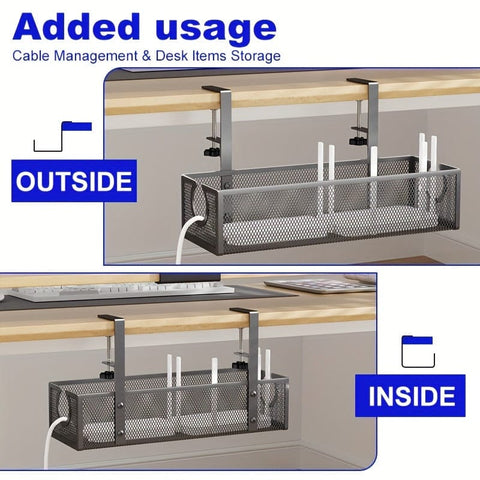Darrahopens Baby & Kids > Kid's Furniture > Kid's Bookcases & Shelves No-Drill Wire Organizer Under-Desk Cable Tray