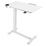 Darrahopens Baby & Kids > Kid's Furniture > Kid's Desks VEVOR Overbed Table, Mobile Bed Side Table with Flip Desktop and 4 Hidden Wheels, Height & Angle Adjustable Rolling Laptop Desk with Cup Holder, Portable Over Bed Desk for Home, Office, Study, White