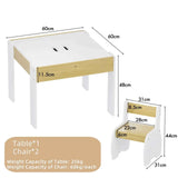 Darrahopens Baby & Kids > Kid's Furniture > Kid's Tables, Chairs & Seats 3-Piece Kids Table and Chairs Set in White with Storage, 60x60x48cm In Australia - Darrahopens