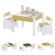 Darrahopens Baby & Kids > Kid's Furniture > Kid's Tables, Chairs & Seats 3-Piece Kids Table and Chairs Set in White with Storage, 60x60x48cm In Australia - Darrahopens