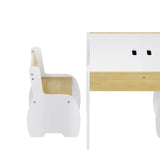 Darrahopens Baby & Kids > Kid's Furniture > Kid's Tables, Chairs & Seats 3-Piece Kids Table and Chairs Set in White with Storage, 60x60x48cm In Australia - Darrahopens
