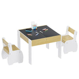 Darrahopens Baby & Kids > Kid's Furniture > Kid's Tables, Chairs & Seats 3-Piece Kids Table and Chairs Set in White with Storage, 60x60x48cm In Australia - Darrahopens