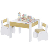 Darrahopens Baby & Kids > Kid's Furniture > Kid's Tables, Chairs & Seats 3-Piece Kids Table and Chairs Set in White with Storage, 60x60x48cm In Australia - Darrahopens