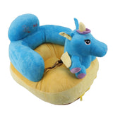 Darrahopens Baby & Kids > Kid's Furniture > Kid's Tables, Chairs & Seats Baby Support Seat Sofa Soft Plush Comfortable Adjustable Angle Bluetooth Function Baby Sitting Support for Indoor Blue Horse Pattern In Australia - Darrahopens