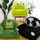 Darrahopens Baby & Kids > Kid's Furniture > Kid's Tables, Chairs & Seats Foldable Kids Sofa Cute Cartoon Design Short Plush Soft Comfortable Portable Children Couch for Home Avocado In Australia - Darrahopens