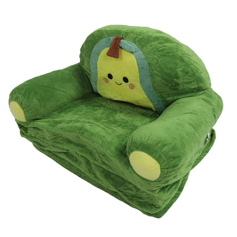 Darrahopens Baby & Kids > Kid's Furniture > Kid's Tables, Chairs & Seats Foldable Kids Sofa Cute Cartoon Design Short Plush Soft Comfortable Portable Children Couch for Home Avocado In Australia - Darrahopens