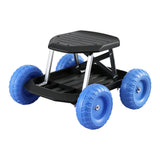 Darrahopens Baby & Kids > Kid's Furniture > Kid's Tables, Chairs & Seats Gardeon Garden Cart Seat with Wheels, Rolling Work Stool with Tool Storage Tray, 440lbs (200kg) Heavy Duty Capacity Garden Stool for Outdoor Yard Work, Car Detailing, and Garage Maintenance, Blue/Black
