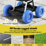 Darrahopens Baby & Kids > Kid's Furniture > Kid's Tables, Chairs & Seats Gardeon Garden Cart Seat with Wheels, Rolling Work Stool with Tool Storage Tray, 440lbs (200kg) Heavy Duty Capacity Garden Stool for Outdoor Yard Work, Car Detailing, and Garage Maintenance, Blue/Black