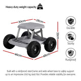 Darrahopens Baby & Kids > Kid's Furniture > Kid's Tables, Chairs & Seats Gardeon Garden Cart Seat with Wheels, Rolling Work Stool with Tool Storage Tray, 440lbs (200kg) Heavy Duty Capacity Garden Stool for Outdoor Yard Work, Car Detailing, and Garage Maintenance, Grey/Black