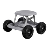 Darrahopens Baby & Kids > Kid's Furniture > Kid's Tables, Chairs & Seats Gardeon Garden Cart Seat with Wheels, Rolling Work Stool with Tool Storage Tray, 440lbs (200kg) Heavy Duty Capacity Garden Stool for Outdoor Yard Work, Car Detailing, and Garage Maintenance, Grey/Black