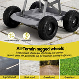 Darrahopens Baby & Kids > Kid's Furniture > Kid's Tables, Chairs & Seats Gardeon Garden Cart Seat with Wheels, Rolling Work Stool with Tool Storage Tray, 440lbs (200kg) Heavy Duty Capacity Garden Stool for Outdoor Yard Work, Car Detailing, and Garage Maintenance, Grey/Black