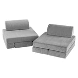 Darrahopens Baby & Kids > Kid's Furniture > Kid's Tables, Chairs & Seats Keezi 12PCS Modular Kids Play Couch Foam Sofa Set with Removable Washable Cover Grey Playroom In Australia - Darrahopens