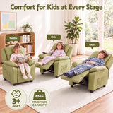 Darrahopens Baby & Kids > Kid's Furniture > Kid's Tables, Chairs & Seats Keezi Kids Recliner Chair PU Leather Toddler Lounge Adjustable Backrest w/ Armrest Storage & 2 Side Pockets Green In Australia - Darrahopens