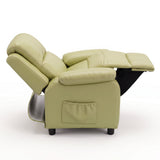 Darrahopens Baby & Kids > Kid's Furniture > Kid's Tables, Chairs & Seats Keezi Kids Recliner Chair PU Leather Toddler Lounge Adjustable Backrest w/ Armrest Storage & 2 Side Pockets Green In Australia - Darrahopens