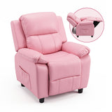 Darrahopens Baby & Kids > Kid's Furniture > Kid's Tables, Chairs & Seats Keezi Kids Recliner Chair PU Leather Toddler Lounge Adjustable Backrest w/ Armrest Storage & 2 Side Pockets Pink In Australia - Darrahopens