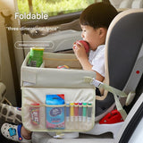 Darrahopens Baby & Kids > Kid's Furniture > Kid's Tables, Chairs & Seats Kids Car Seat Travel Tray - Waterproof Lap Desk with Storage Pockets (Beige bunny - Round)