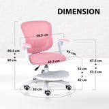 Darrahopens Baby & Kids > Kid's Furniture > Kid's Tables, Chairs & Seats Kids Desk Chair - Children Office Study Seat with Footrest CILO - Pink