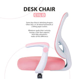 Darrahopens Baby & Kids > Kid's Furniture > Kid's Tables, Chairs & Seats Kids Desk Chair - Children Office Study Seat with Footrest CILO - Pink