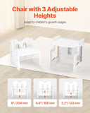 Darrahopens Baby & Kids > Kid's Furniture > Kid's Tables, Chairs & Seats Montessori Weaning Table and Chair Set, 3 In 1 Wooden Toddler Table and Chairs with Chalkboard, Reading, Eating - White In Australia - Darrahopens