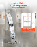 Darrahopens Baby & Kids > Kid's Furniture > Kid's Tables, Chairs & Seats VEVOR Brochure Display Rack, 10 Pockets Magazine Literature Display Stand, Portable Floor Standing Magazine Rack, Metal Newspaper Catalog Holders for Shop, Exhibitions, Office, Trade Show, Silver