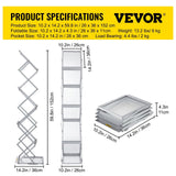 Darrahopens Baby & Kids > Kid's Furniture > Kid's Tables, Chairs & Seats VEVOR Literature Rack, 6 Pockets, Pop up Aluminum Magazine Rack, Lightweight Catalog Holder Stand w/Carrying Bag for Living Room, Hotel, Trade Show, Exhibition, Office