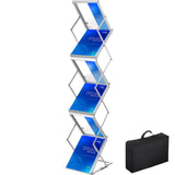 Darrahopens Baby & Kids > Kid's Furniture > Kid's Tables, Chairs & Seats VEVOR Literature Rack, 6 Pockets, Pop up Aluminum Magazine Rack, Lightweight Catalog Holder Stand w/Carrying Bag for Living Room, Hotel, Trade Show, Exhibition, Office