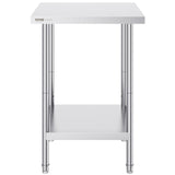 Darrahopens Baby & Kids > Kid's Furniture > Kid's Tables, Chairs & Seats VEVOR Stainless Steel Prep Table, 24 x 24 x 34 Inch, Heavy Duty Metal Worktable with 3 Adjustable Height Levels, Commercial Workstation for Kitchen Garage Restaurant Backyard