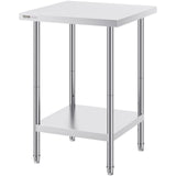 Darrahopens Baby & Kids > Kid's Furniture > Kid's Tables, Chairs & Seats VEVOR Stainless Steel Prep Table, 24 x 24 x 34 Inch, Heavy Duty Metal Worktable with 3 Adjustable Height Levels, Commercial Workstation for Kitchen Garage Restaurant Backyard