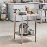 Darrahopens Baby & Kids > Kid's Furniture > Kid's Tables, Chairs & Seats VEVOR Stainless Steel Prep Table, 24 x 24 x 34 Inch, Heavy Duty Metal Worktable with 3 Adjustable Height Levels, Commercial Workstation for Kitchen Garage Restaurant Backyard