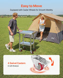 Darrahopens Baby & Kids > Kid's Furniture > Kid's Tables, Chairs & Seats VEVOR Stainless Steel Table, 61 x 45 cm Food Prep Worktable with Wheels, Kitchen Prep Table with Adjustable Undershelf Workstations for Commercial Kitchen, Restaurant, Hotel and Garage, Outdoor