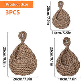 Darrahopens Baby & Kids > Kid's Furniture > Toy Boxes 3pcs Boho Hanging Wall Baskets Woven Vegetable Fruit Storage Pouch Kitchen Decor