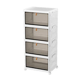 Darrahopens Baby & Kids > Kid's Furniture > Toy Boxes 4 Tier Plastic Storage Cabinet with Wheels Large Capacity Foldable Storage Bins