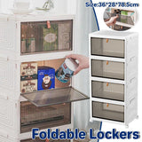 Darrahopens Baby & Kids > Kid's Furniture > Toy Boxes 4 Tier Plastic Storage Cabinet with Wheels Large Capacity Foldable Storage Bins
