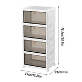 Darrahopens Baby & Kids > Kid's Furniture > Toy Boxes 4 Tier Plastic Storage Cabinet with Wheels Large Capacity Foldable Storage Bins