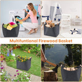 Darrahopens Baby & Kids > Kid's Furniture > Toy Boxes Felt Firewood Storage Basket Tote Bag Large Felt Basket for Firewood Wood Holder