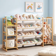Darrahopens Baby & Kids > Kid's Furniture > Toy Boxes Keezi 3-in-1 Kids Toy Storage Organiser with 12 Bins, Shelves & Animal Storage In Australia - Darrahopens