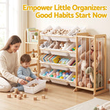 Darrahopens Baby & Kids > Kid's Furniture > Toy Boxes Keezi 3-in-1 Kids Toy Storage Organiser with 12 Bins, Shelves & Animal Storage In Australia - Darrahopens