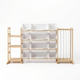 Darrahopens Baby & Kids > Kid's Furniture > Toy Boxes Keezi 3-in-1 Kids Toy Storage Organiser with 12 Bins, Shelves & Animal Storage In Australia - Darrahopens