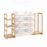 Darrahopens Baby & Kids > Kid's Furniture > Toy Boxes Keezi 3-in-1 Kids Toy Storage Organiser with 12 Bins, Shelves & Animal Storage In Australia - Darrahopens