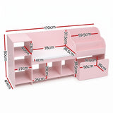 Darrahopens Baby & Kids > Kid's Furniture > Toy Boxes Keezi Kids Storage Unit Bookshelf Toy Box Organiser Bench Seat Cabinet 170cm Pink In Australia - Darrahopens