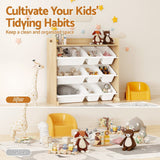 Darrahopens Baby & Kids > Kid's Furniture > Toy Boxes Keezi Kids Toy Box 9 Bins Bookshelf Organiser Display Shelf Storage Rack Wooden
