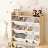 Darrahopens Baby & Kids > Kid's Furniture > Toy Boxes Keezi Kids Toy Box 9 Bins Bookshelf Organiser Display Shelf Storage Rack Wooden