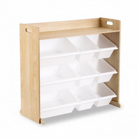 Darrahopens Baby & Kids > Kid's Furniture > Toy Boxes Keezi Kids Toy Box 9 Bins Bookshelf Organiser Display Shelf Storage Rack Wooden