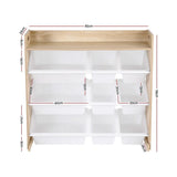 Darrahopens Baby & Kids > Kid's Furniture > Toy Boxes Keezi Kids Toy Box 9 Bins Bookshelf Organiser Display Shelf Storage Rack Wooden