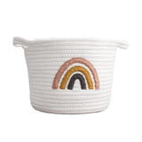Darrahopens Baby & Kids > Kid's Furniture > Toy Boxes Rainbow Cotton Rope Storage Basket Handheld Desktop Organizer Large Basket